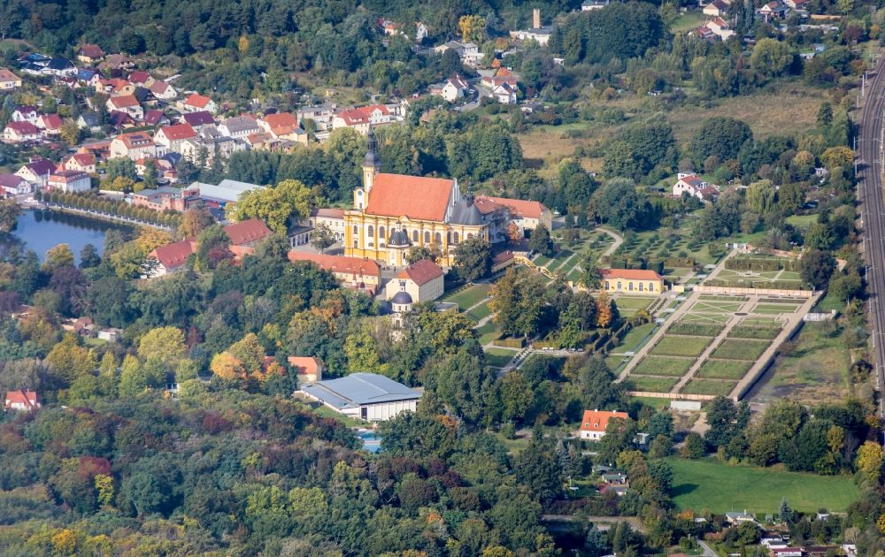 Neuzelle from the bird's eye view: Complex of buildings of the monastery Neuzelle in Neuzelle in the state Brandenburg, Germany