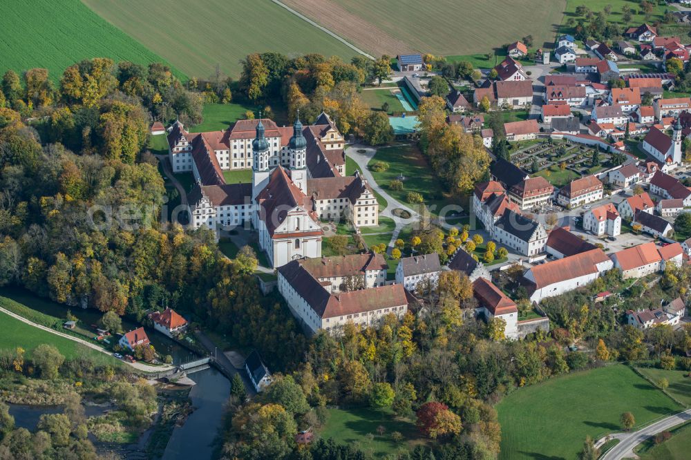 Obermarchtal from the bird's eye view: Complex of buildings of the monastery Obermarchtal in Obermarchtal in the state Baden-Wuerttemberg, Germany
