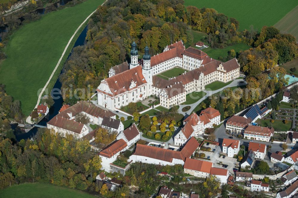 Aerial image Obermarchtal - Complex of buildings of the monastery Obermarchtal in Obermarchtal in the state Baden-Wuerttemberg, Germany