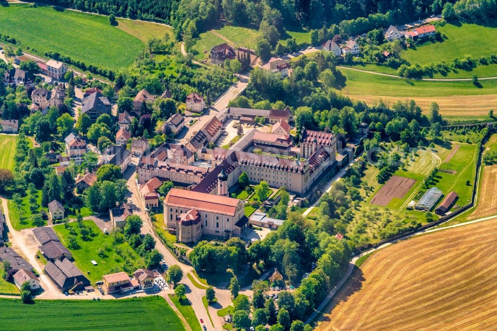 Aerial image Beuron - Complex of buildings of the monastery Benediktiner Erzabtei St. Martin on Abteistrasse in the district Langenbrunn in Beuron in the state Baden-Wuerttemberg