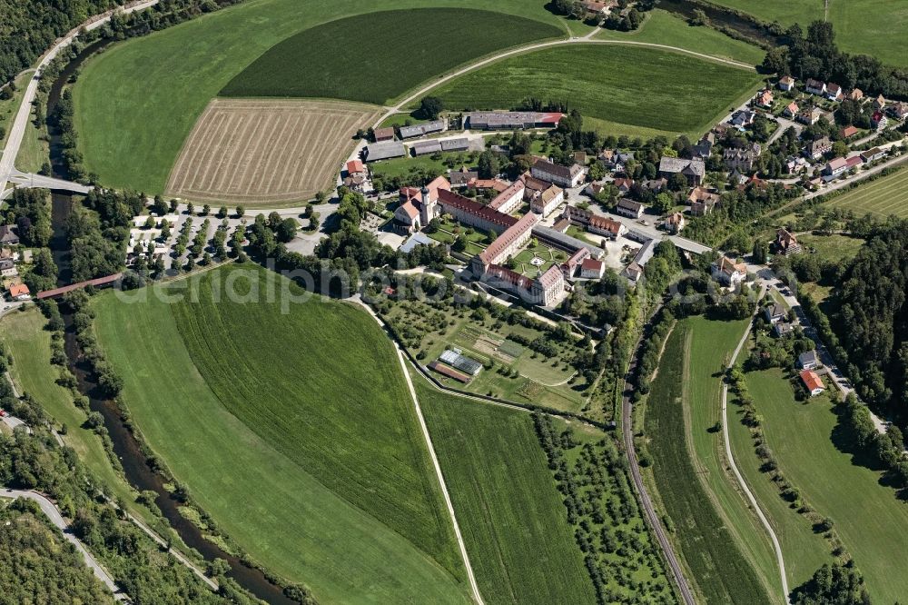Aerial photograph Beuron - Complex of buildings of the monastery Benediktiner Erzabtei St. Martin on Abteistrasse in the district Langenbrunn in Beuron in the state Baden-Wuerttemberg