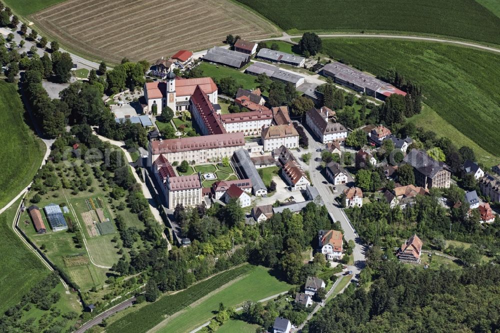 Aerial photograph Beuron - Complex of buildings of the monastery Benediktiner Erzabtei St. Martin on Abteistrasse in the district Langenbrunn in Beuron in the state Baden-Wuerttemberg