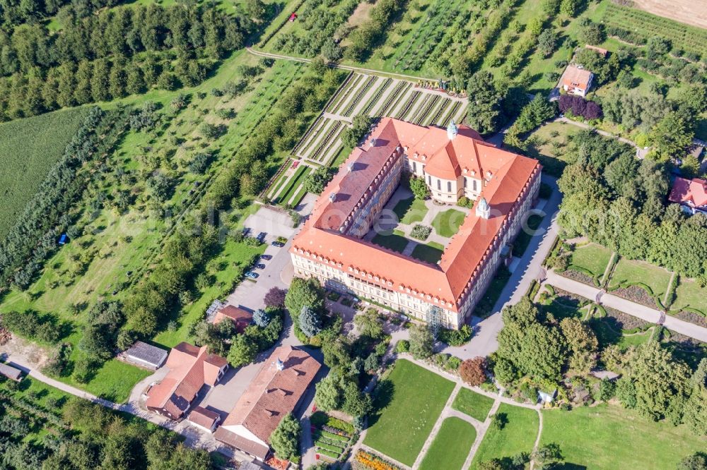 Sasbach from above - Complex of buildings of the monastery Kloster of Franziskanerinnen Erlenbad e.V. in the district Obersasbach in Sasbach in the state Baden-Wurttemberg, Germany