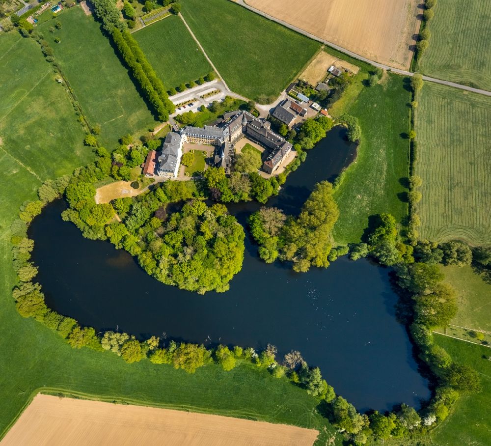 Aerial image Rees - Complex of buildings of the monastery Haus Aspel in Rees in the state North Rhine-Westphalia