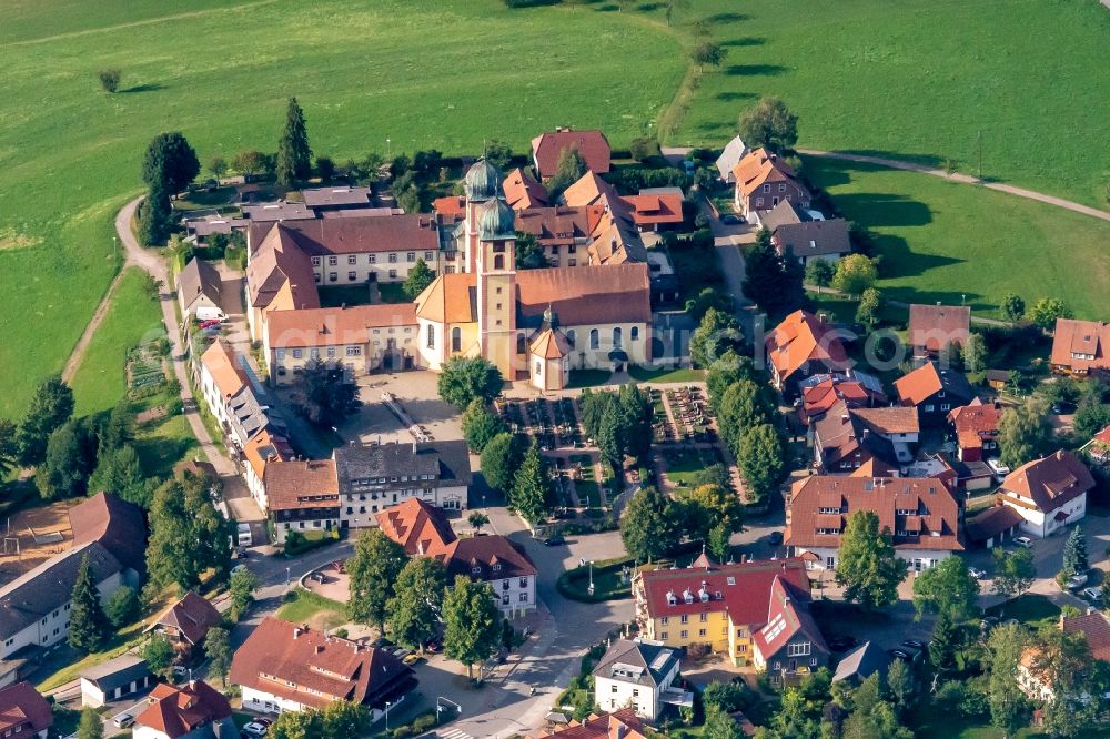 Aerial photograph Sankt Märgen - Complex of buildings of the monastery Sankt Maergen in Sankt Maergen in the state Baden-Wurttemberg, Germany