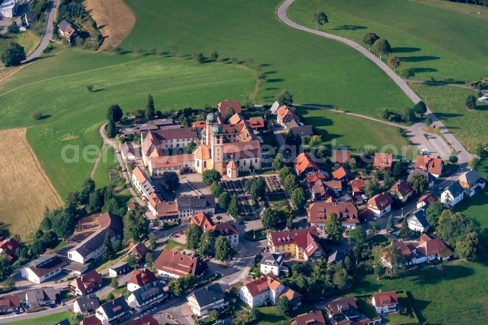 Aerial image Sankt Märgen - Complex of buildings of the monastery Sankt Maergen in Sankt Maergen in the state Baden-Wurttemberg, Germany