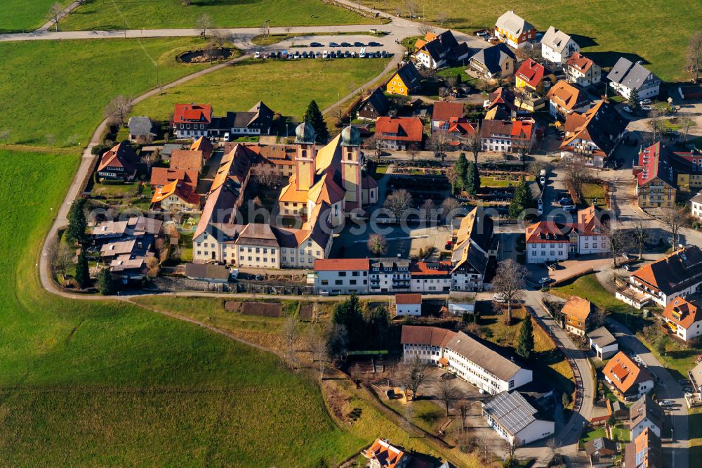 Aerial image Sankt Märgen - Complex of buildings of the monastery Sankt Maergen in Sankt Maergen in the state Baden-Wuerttemberg, Germany