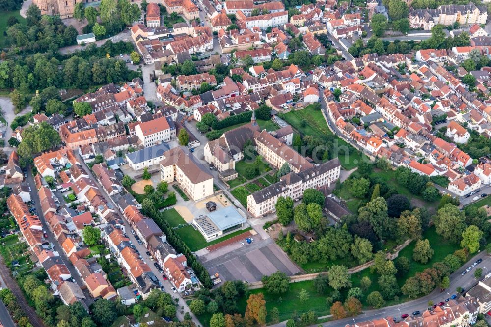 Speyer from the bird's eye view: Complex of buildings of the monastery and of monastery church St. Magdalena in Speyer in the state Rhineland-Palatinate, Germany