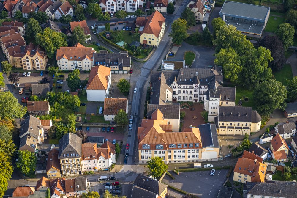 Aerial image Werl - Building complex of the monastery Ursulinenkloster in Werl at Ruhrgebiet in the state North Rhine-Westphalia, Germany