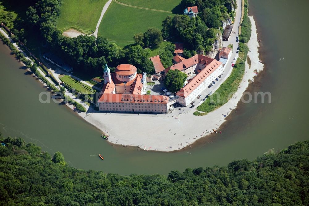 Aerial image Weltenburg - Complex of buildings of the monastery Weltenburg along the Asamstrasse in Weltenburg in the state Bavaria, Germany