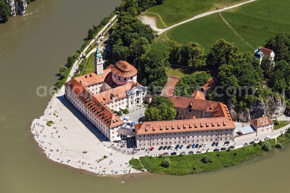 Aerial image Weltenburg - Complex of buildings of the monastery on Asamstrasse on Ufer of Donau in Weltenburg in the state Bavaria, Germany