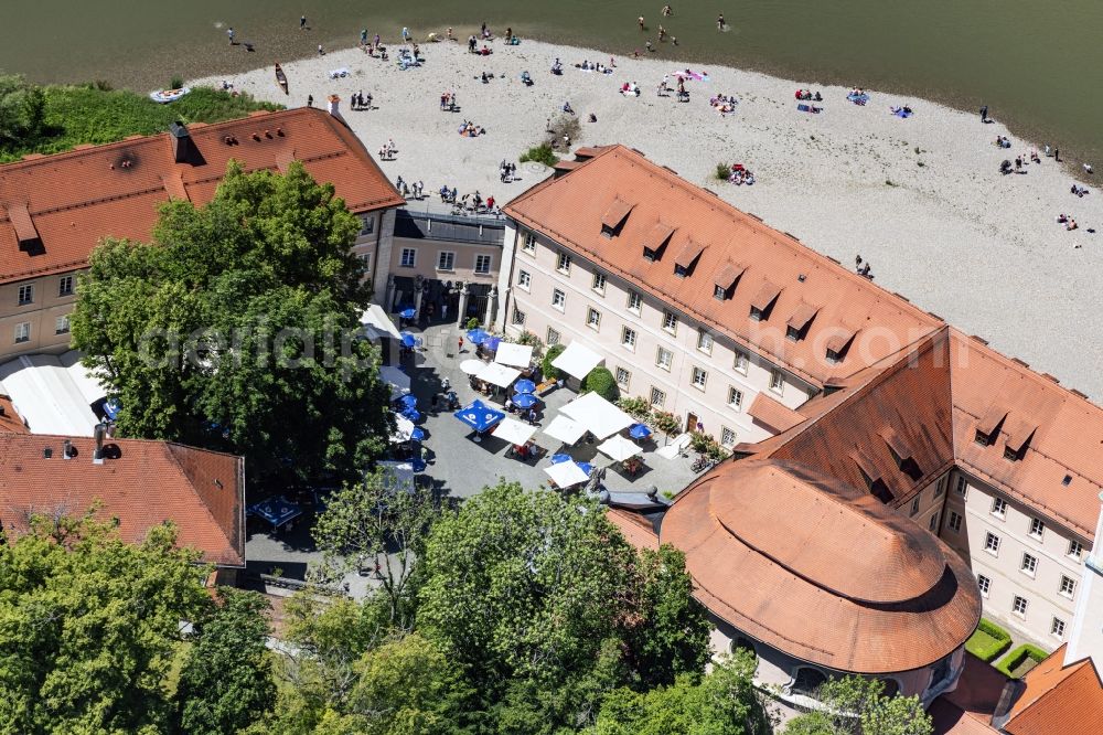 Aerial image Weltenburg - Complex of buildings of the monastery on Asamstrasse on Ufer of Donau in Weltenburg in the state Bavaria, Germany