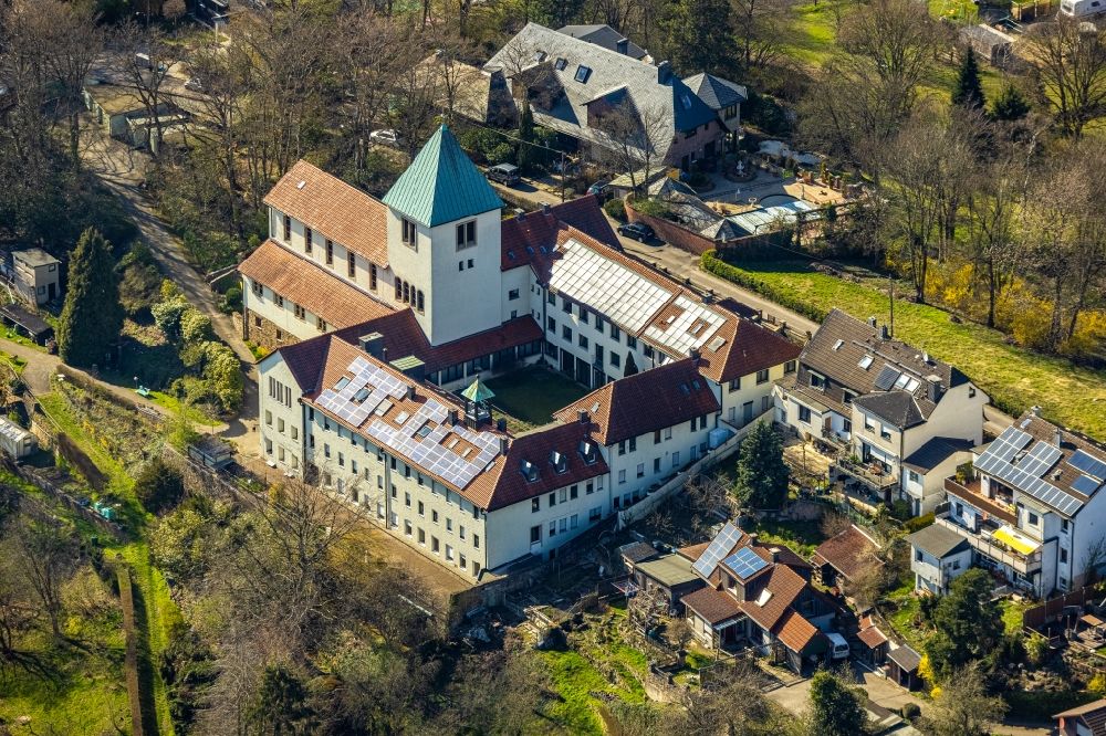 Aerial image Witten - Complex of buildings of the monastery Kloster of Karmelitinnen in Witten at Ruhrgebiet in the state North Rhine-Westphalia, Germany