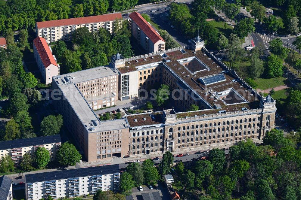 Aerial image Dresden - Building complex of the destrict court Landgericht Dresden on Lothringer Strasse in Dresden in the state Saxony