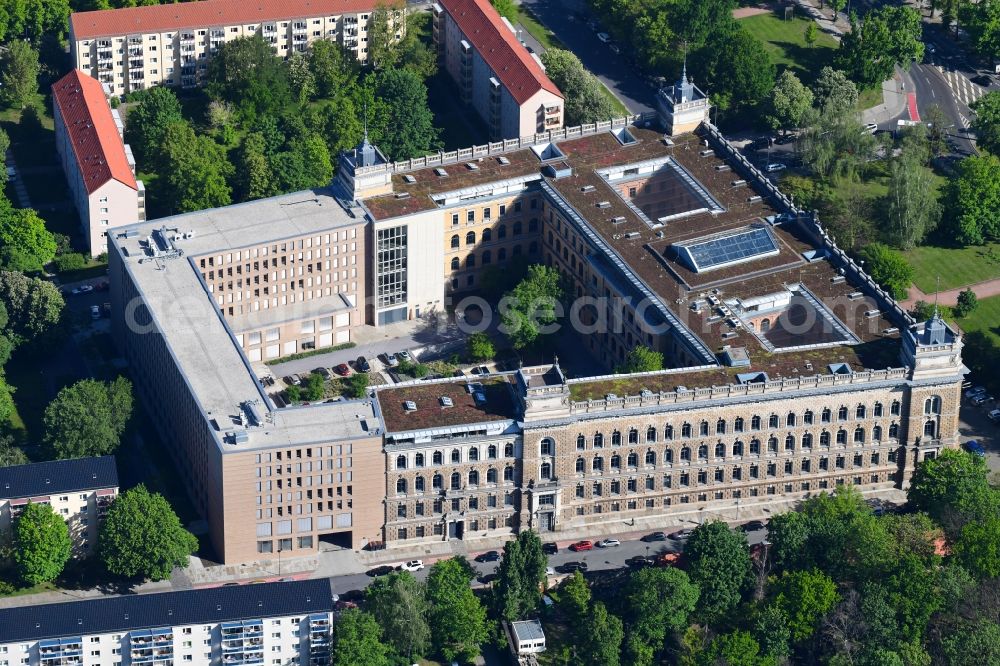 Aerial photograph Dresden - Building complex of the destrict court Landgericht Dresden on Lothringer Strasse in Dresden in the state Saxony