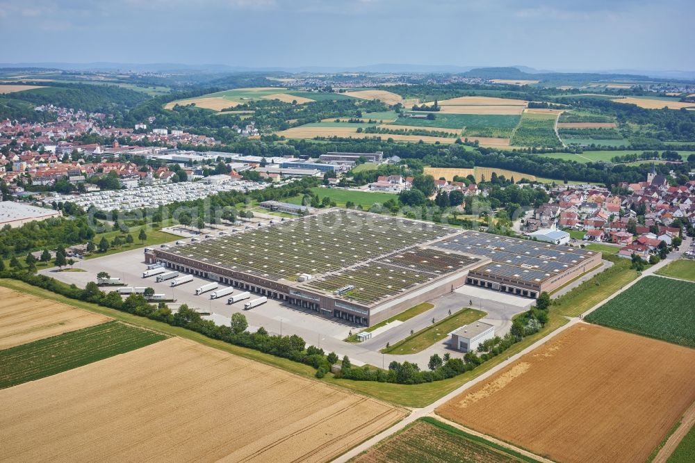 Steinheim an der Murr from the bird's eye view: Building complex and distribution center on the site of Aldi - Sued in Steinheim an der Murr in the state Baden-Wurttemberg, Germany