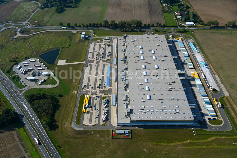 Aerial photograph Kolbaskowo - Building complex and distribution center on the site Amazon SZZ1 on street Droga Krajowa 13 in Kolbaskowo in West Pomeranian, Poland