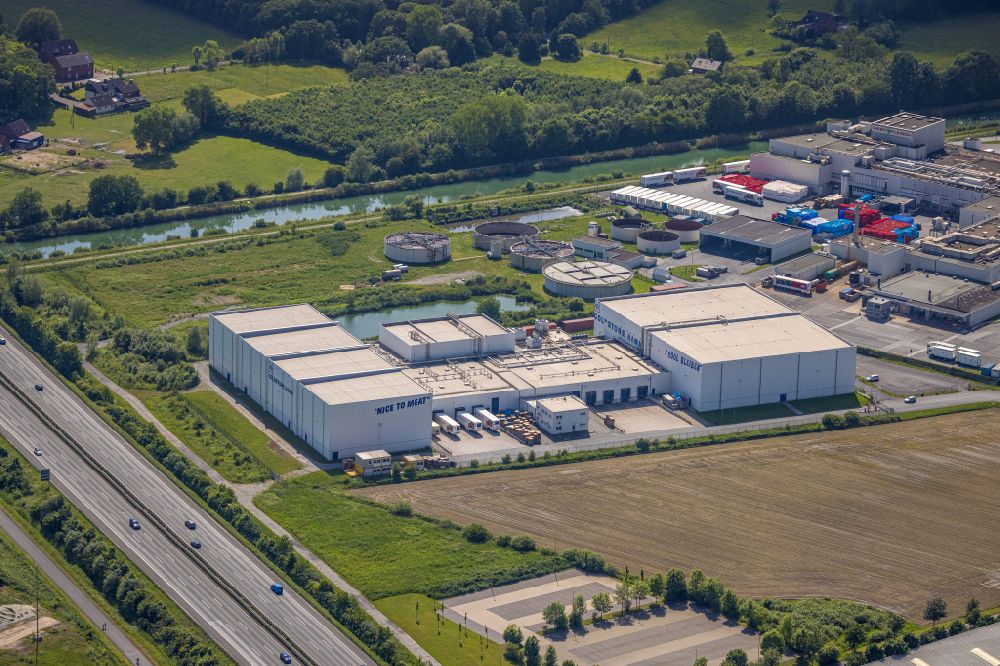 Aerial image Hamm - Building complex and distribution center on the site of Coldstore Hamm GmbH on street Kranstrasse in the district Uentrop in Hamm at Ruhrgebiet in the state North Rhine-Westphalia, Germany