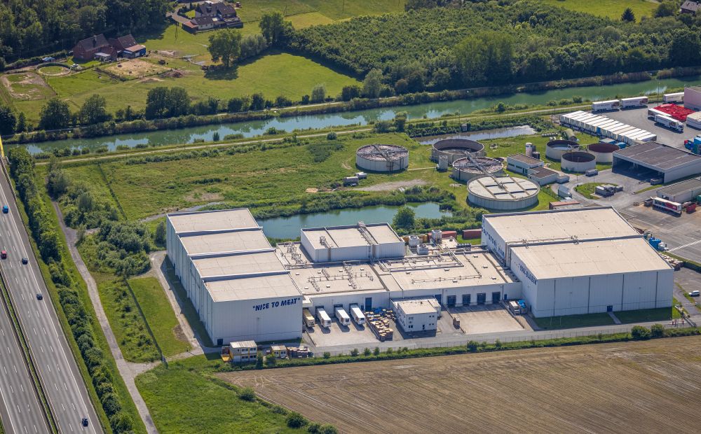 Aerial photograph Hamm - Building complex and distribution center on the site of Coldstore Hamm GmbH on street Kranstrasse in the district Uentrop in Hamm at Ruhrgebiet in the state North Rhine-Westphalia, Germany