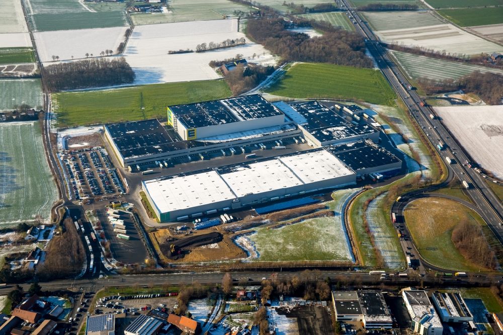 Aerial image Hamm - Building complex and distribution center on the site Edeka Zentrallager in Hamm in the state North Rhine-Westphalia
