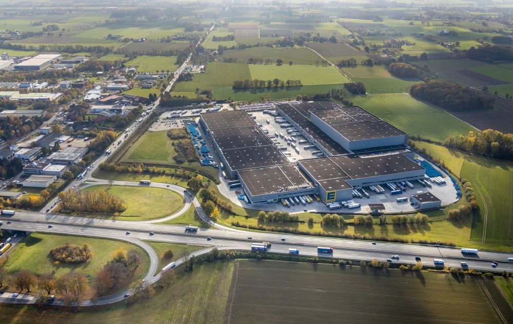 Aerial photograph Hamm - Building complex and distribution center on the site Edeka Zentrallager in Hamm in the state North Rhine-Westphalia