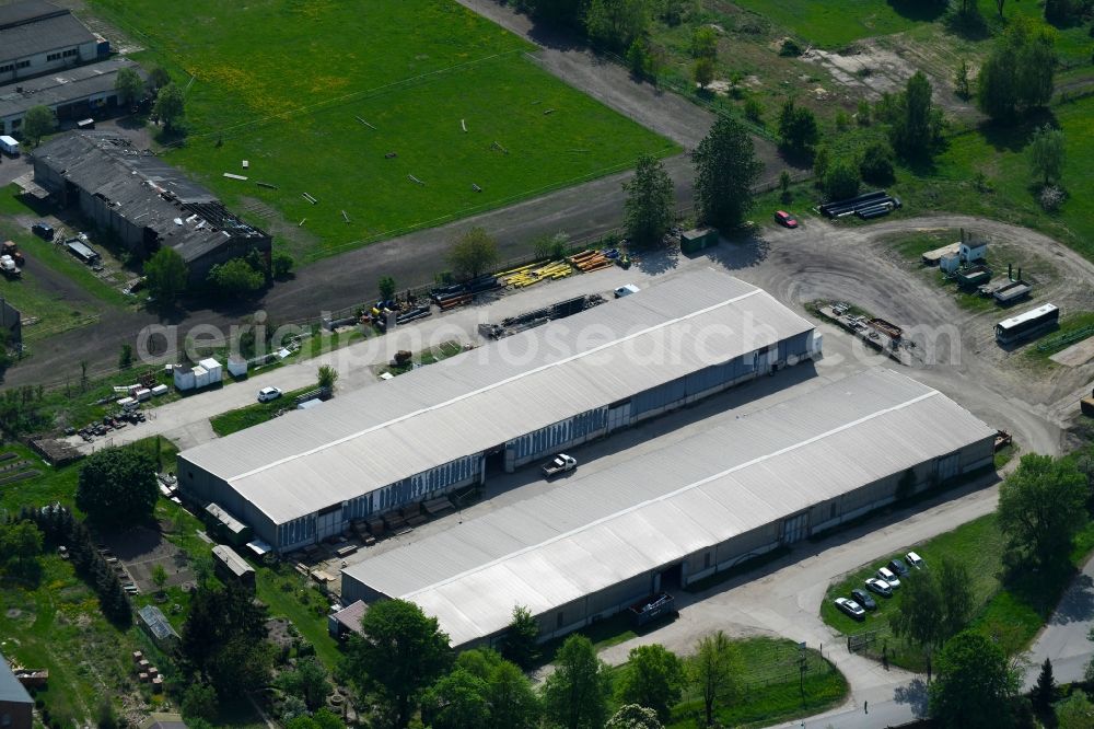 Aerial photograph Börnicke - Building complex and distribution center on the site on Helenenauer Weg in Boernicke in the state Brandenburg, Germany
