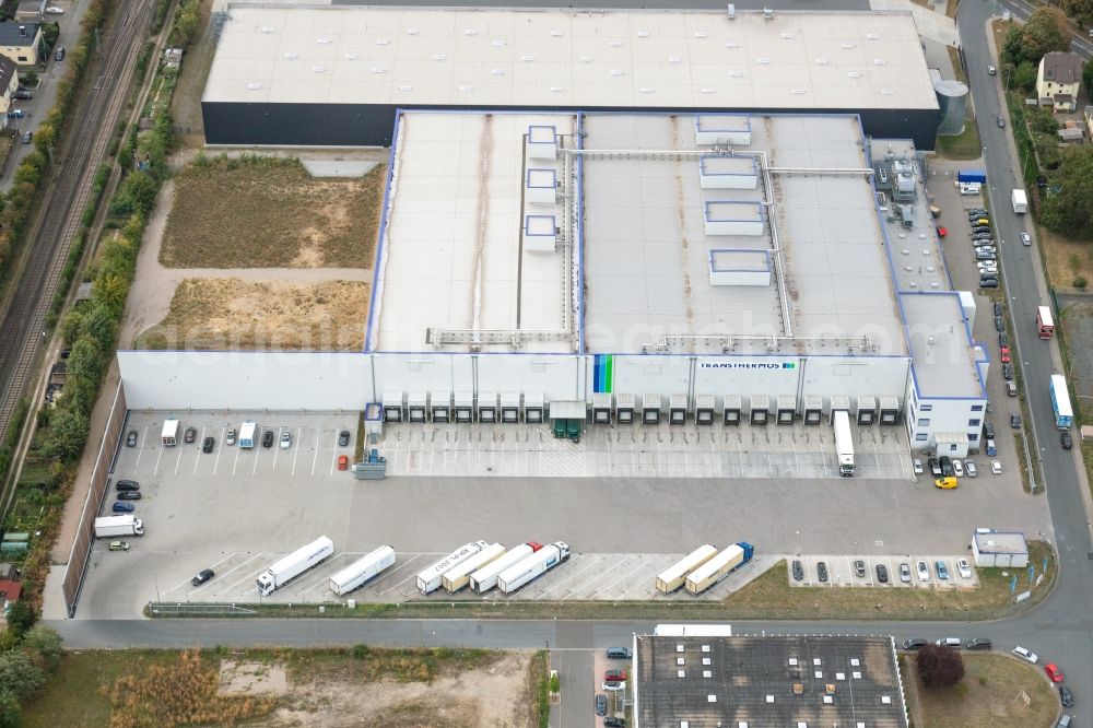 Flörsheim am Main from above - Building complex and distribution center on the site Nagel Transthermos GmbH & Co. KG on Mariechen-Graulich-Strasse in Floersheim am Main in the state Hesse, Germany