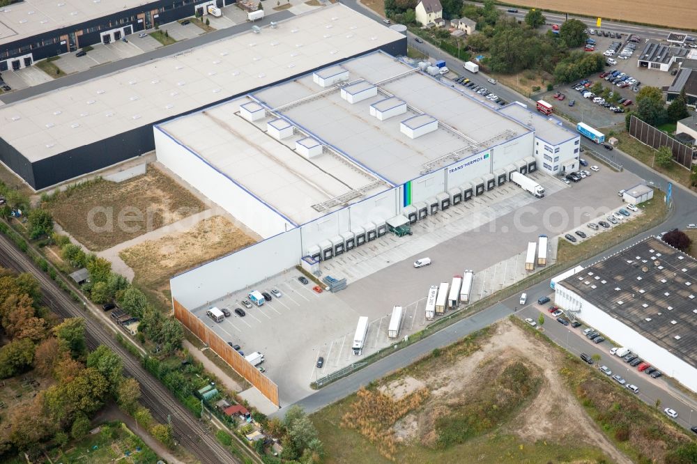 Aerial image Flörsheim am Main - Building complex and distribution center on the site Nagel Transthermos GmbH & Co. KG on Mariechen-Graulich-Strasse in Floersheim am Main in the state Hesse, Germany