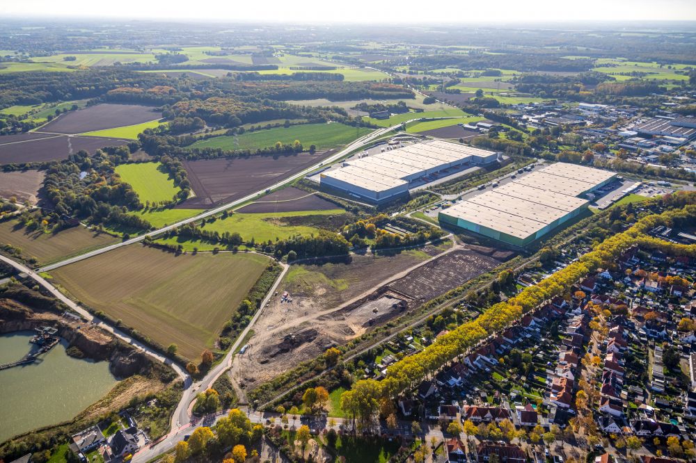 Aerial image Kamp-Lintfort - Building complex and distribution center on the site on Norddeutschlandstrasse in the district Niersenbruch in Kamp-Lintfort at Ruhrgebiet in the state North Rhine-Westphalia, Germany