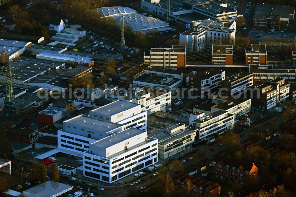 Aerial photograph Hamburg - Building complex and distribution center on the site Olympus Surgical Technologies Europe in the district Tonndorf in Hamburg, Germany