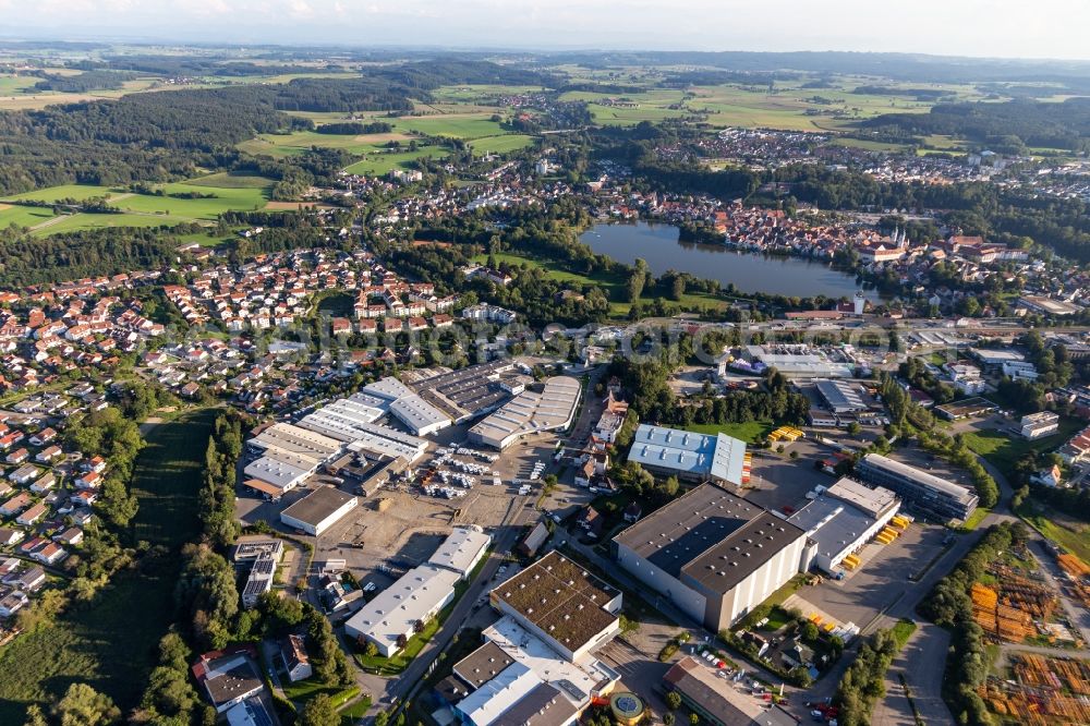 Aerial photograph Bad Waldsee - Building complex and distribution center on the site of Versandhaus Walz GmbH, Baby-Walz in Bad Waldsee in the state Baden-Wuerttemberg, Germany