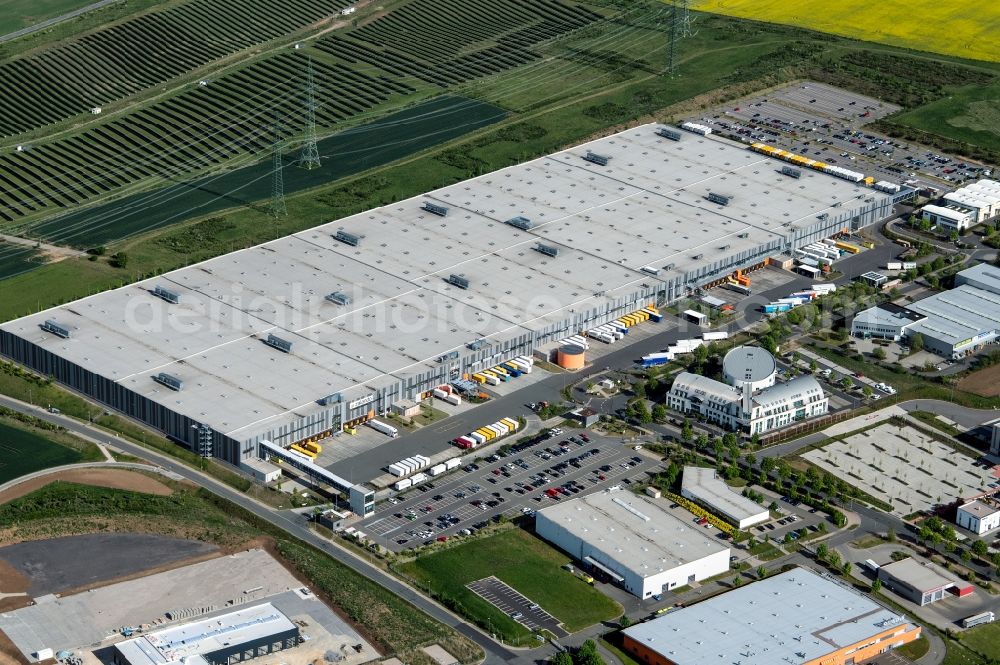 Aerial photograph Erfurt - Building complex and distribution center on the site of Zalando Logistics SE & Co. KG In der Hochstedter Ecke in Erfurt in the state Thuringia