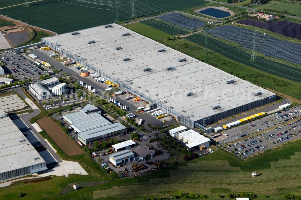 Erfurt from above - Building complex and distribution center on the site of Zalando Logistics SE & Co. KG In der Hochstedter Ecke in Erfurt in the state Thuringia