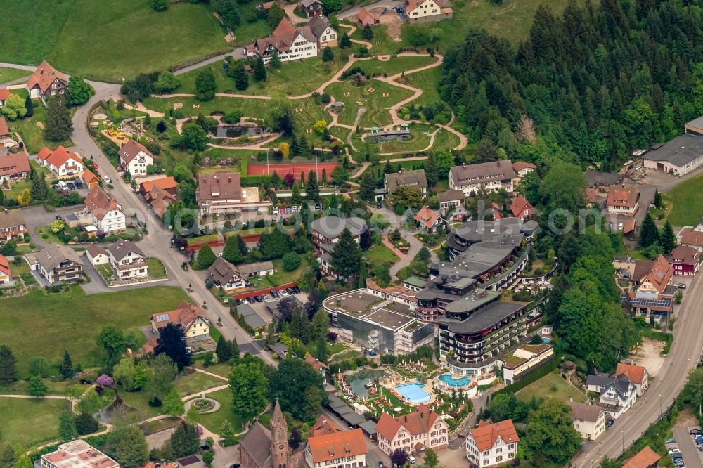 Mitteltal from the bird's eye view: Complex of the hotel building Barreiss in Mitteltal in the state Baden-Wuerttemberg, Germany