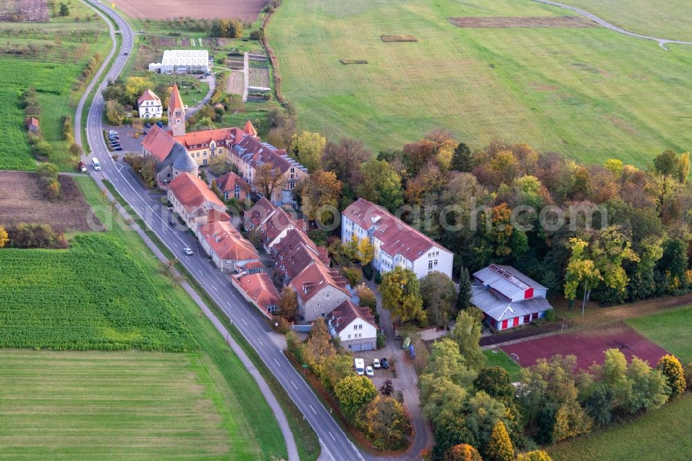 Aerial image Kolitzheim - Complex of buildings of the former monastery in Antonia-Werr-Centre in Kloster St. Ludwig in the state Bavaria, Germany
