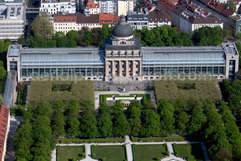 München from the bird's eye view: Building complex of the ministry of the Bavarian State Chancellery in the old town in Munich in the state Bavaria, Germany