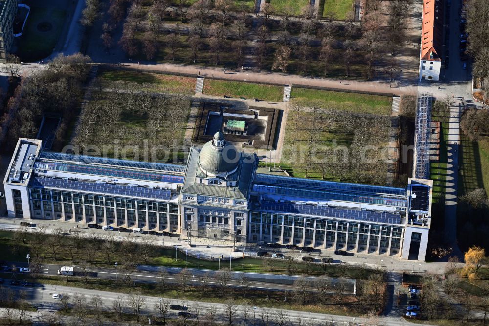 München from the bird's eye view: Building complex of the Ministry of Bayerischen Staatskanzlei in Munich in the state Bavaria, Germany