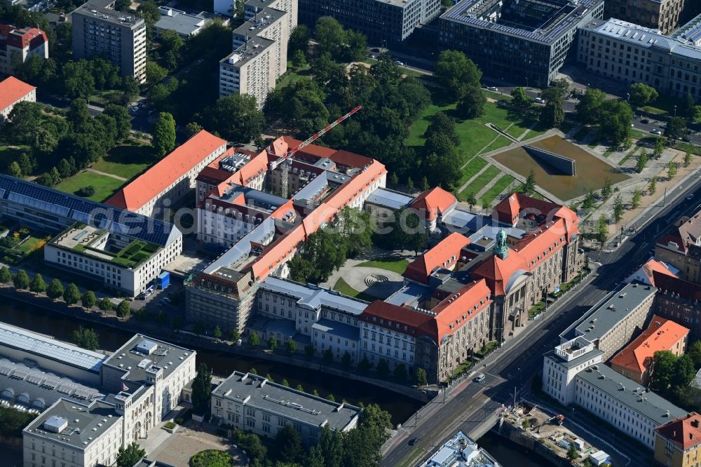 Berlin from above - Building complex of the Ministry BMWi Bandesministerium fuer Wirtschaft and Energie on Invalidenstrasse in the district Mitte in Berlin, Germany