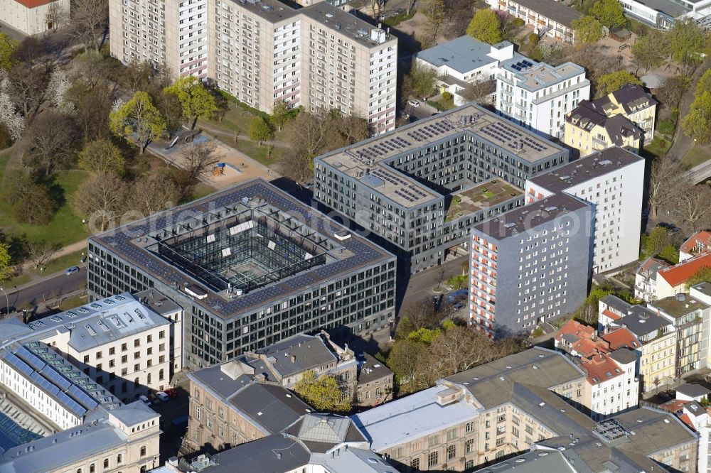 Berlin from the bird's eye view: Building complex of the Ministry Bandesministerium fuer Verkehr and digitale Infrastruktur on Invalidenstrasse in the district Mitte in Berlin, Germany