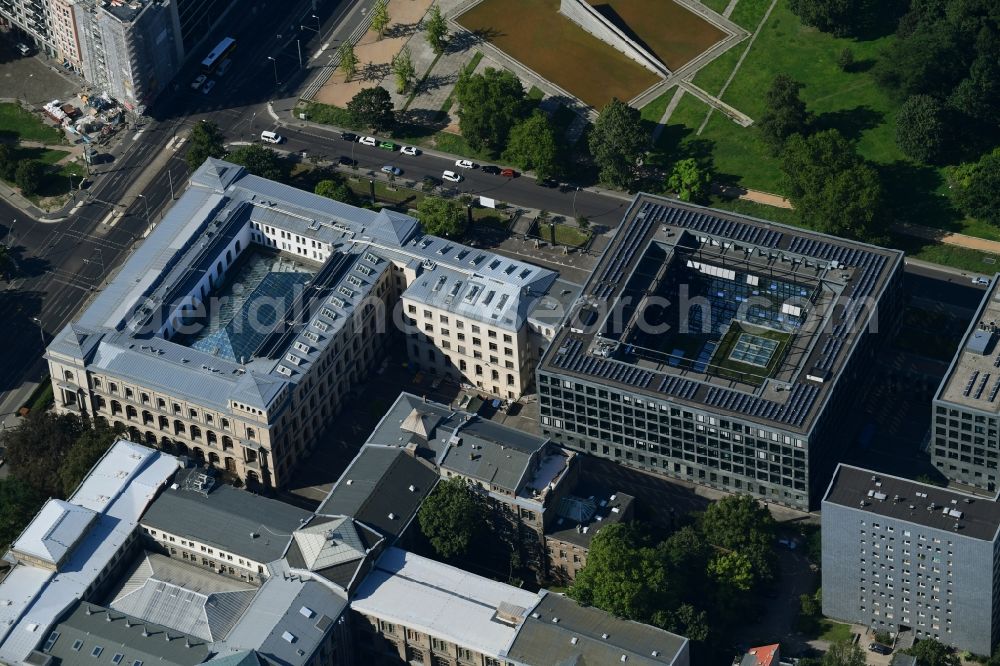 Berlin from above - Building complex of the Ministry Bandesministerium fuer Verkehr and digitale Infrastruktur on Invalidenstrasse in the district Mitte in Berlin, Germany