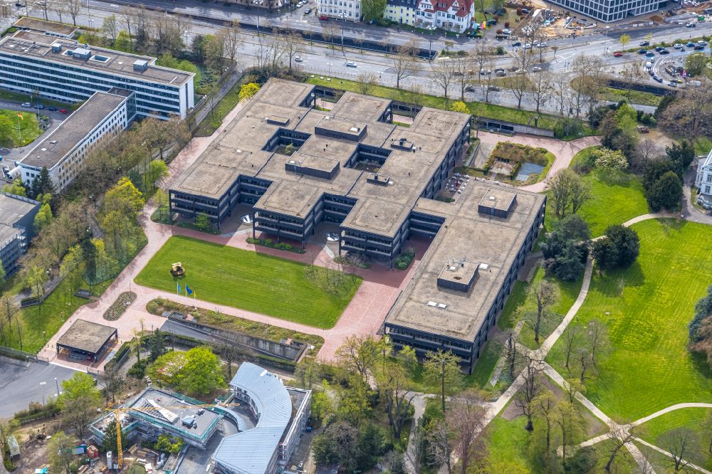 Aerial image Bonn - Building complex of the Ministry Bandesministerium fuer wirtschaftliche Zusammenarbeit and Entwicklung BMZ in the district Gronau in Bonn in the state North Rhine-Westphalia, Germany
