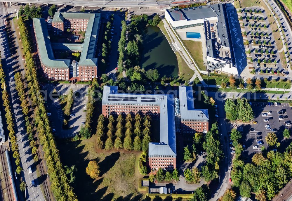 Aerial photograph Kiel - Building complex of the Ministry for Social Affairs, Health, Science and Gender Equality in Kiel in the state Schleswig-Holstein, Germany