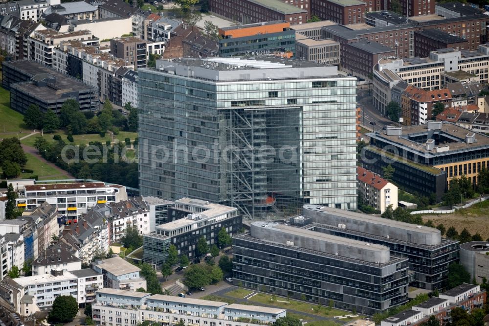 Aerial photograph Düsseldorf - Building complex of the Ministry of traffic of Lanof Nordrhein-Westfalen on Stadttor in Duesseldorf at Ruhrgebiet in the state North Rhine-Westphalia, Germany
