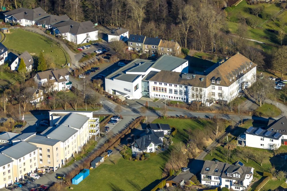 Aerial photograph Schmallenberg - Buildings of the music education centre Suedwestfalen and the tourism centre in Schmallenberg in the state North Rhine-Westphalia