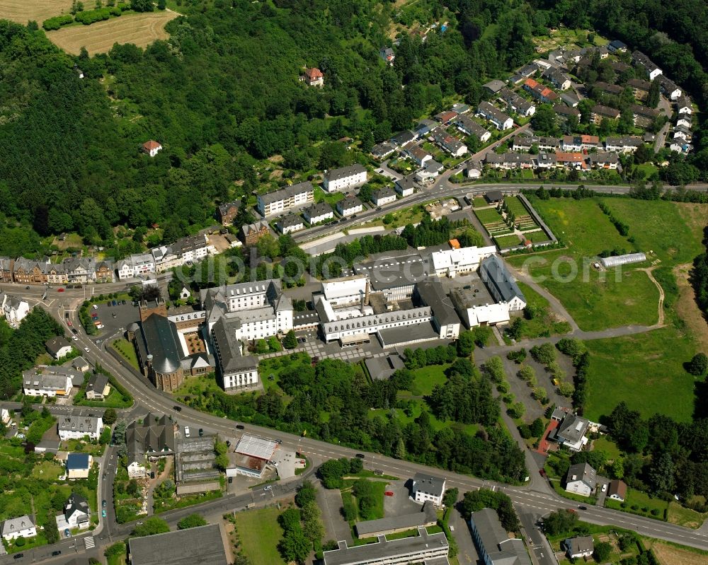 Aerial photograph Limburg an der Lahn - Building complex of the Pallotti Monastery in Limburg an der Lahn in the state Hesse, Germany