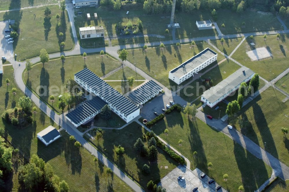 Aerial image Neu Körbin - Building complex of the police Diensthundfuehrerschule Pretzsch in Neu Koerbin in the state Saxony-Anhalt