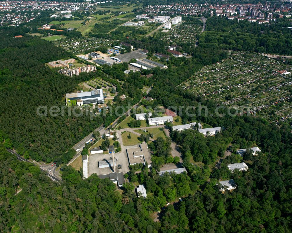 Karlsruhe from above - Building complex of the police along the Theodor-Heuss-Allee - Rintheimer Querallee in Karlsruhe in the state Baden-Wurttemberg, Germany