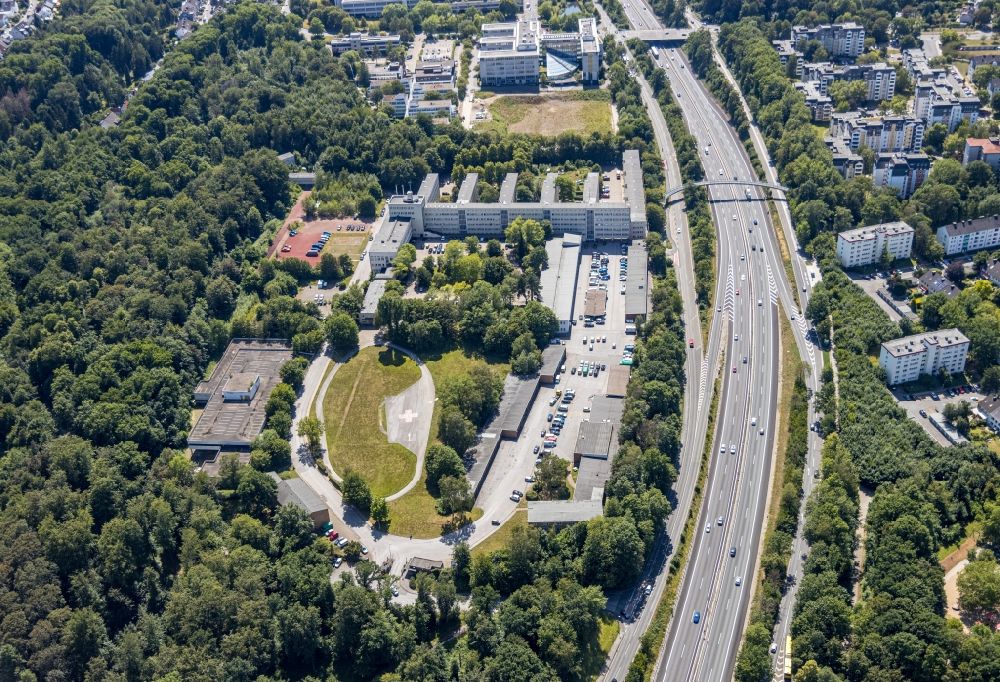 Aerial photograph Essen - Building complex of the police - Landespolizeischule on Norbertstrasse in the district Bredeney in Essen in the state North Rhine-Westphalia, Germany