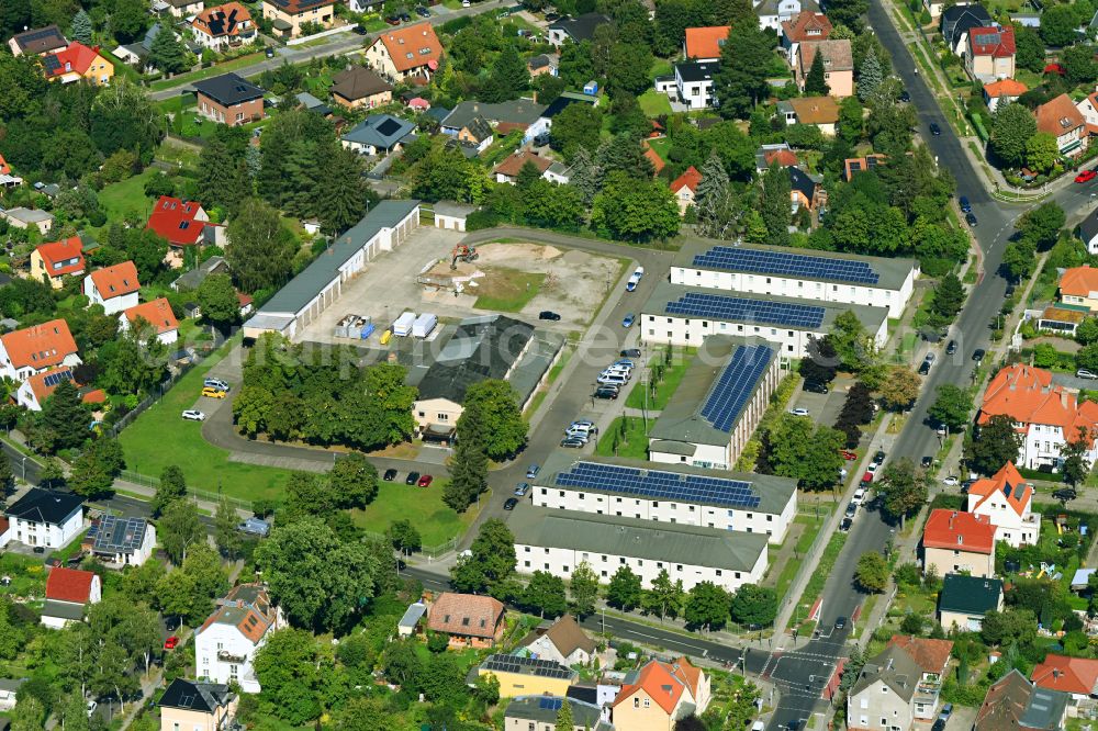 Berlin from above - Building complex of the police - Police Directorate 3 - Section 33 on the Heinrich-Grueber-Strasse in the district Hellersdorf in Berlin, Germany