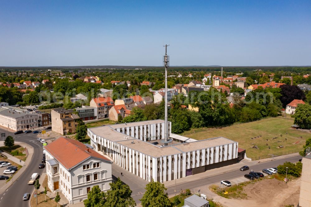Luckenwalde from the bird's eye view: Building complex of the police Polizeiinspektion Teltow-Flaeming in Luckenwalde in the state Brandenburg, Germany